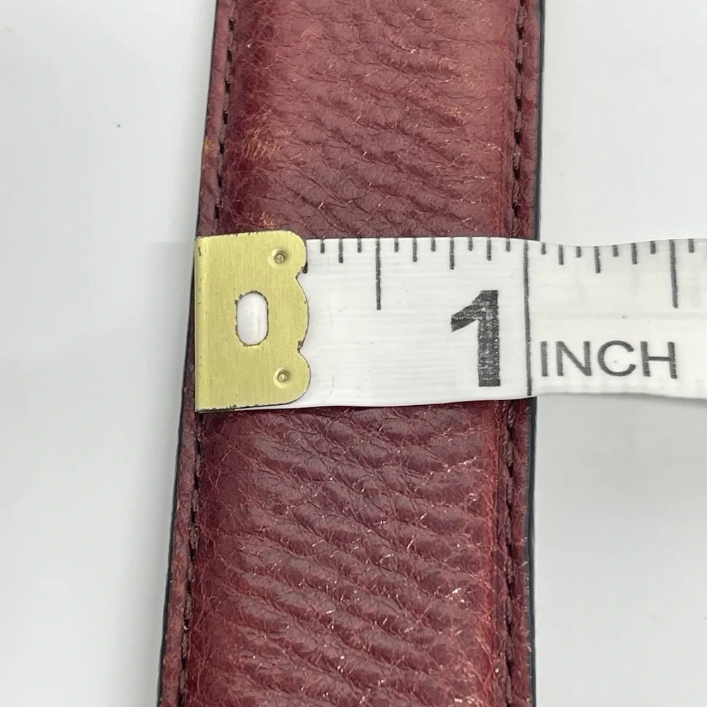 Vintage 1992 Tony Lama Leather Belt 38 Model 7609L Burgundy Silver Buckle READ